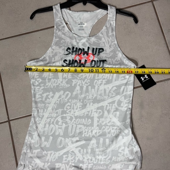 Under Armour Women Athletic Gray Tank Top Compression Show Up Show Out Size M. - Picture 10 of 10